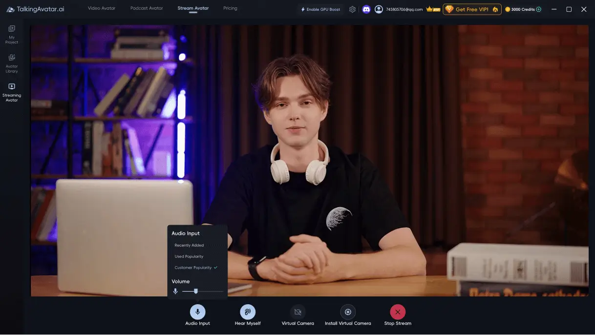 Stream Avatar Screen