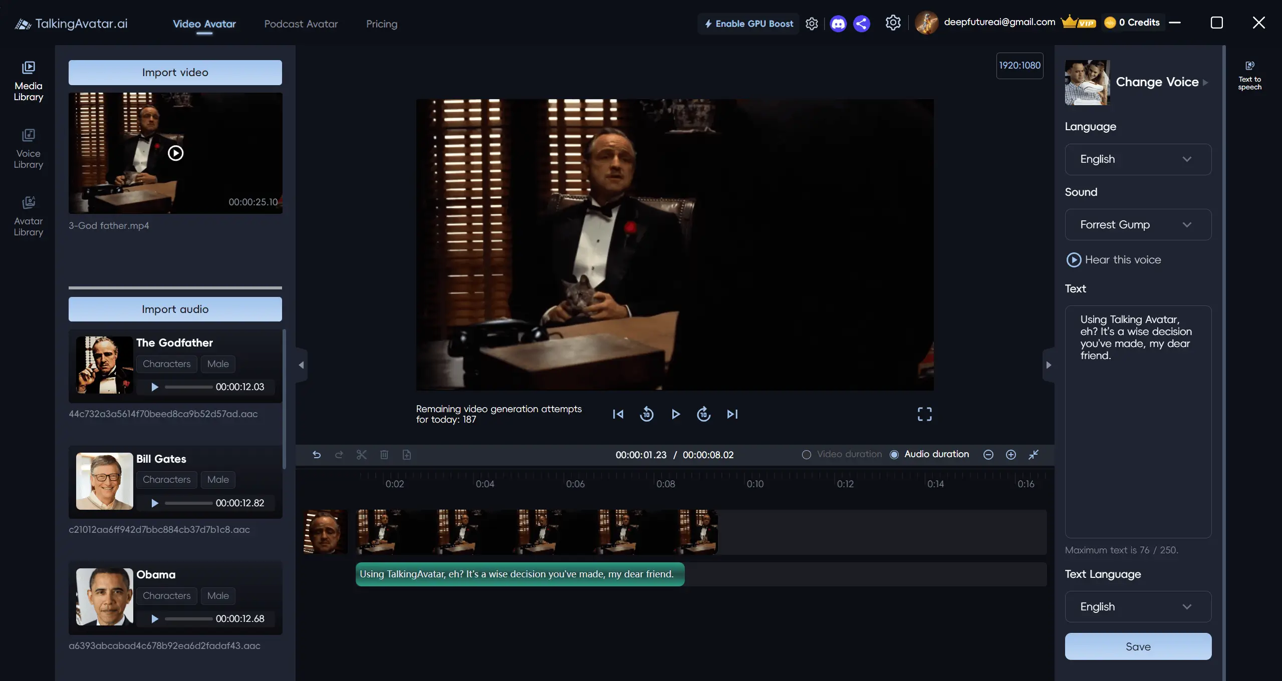 Video Avatar Screen
